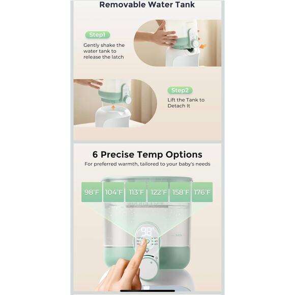 Momcozy water warmer for night feedings, instant bottle water warmer for formula - Picture 2 of 11